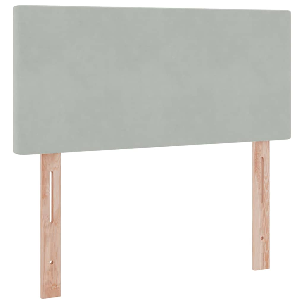 Letto con contenitore e LED Grigio chiaro 90 x 200 cm Velluto | homemem39