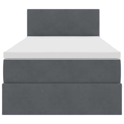 Letto con contenitore e LED Grigio scuro 90 x 200 cm Velluto | homemem39