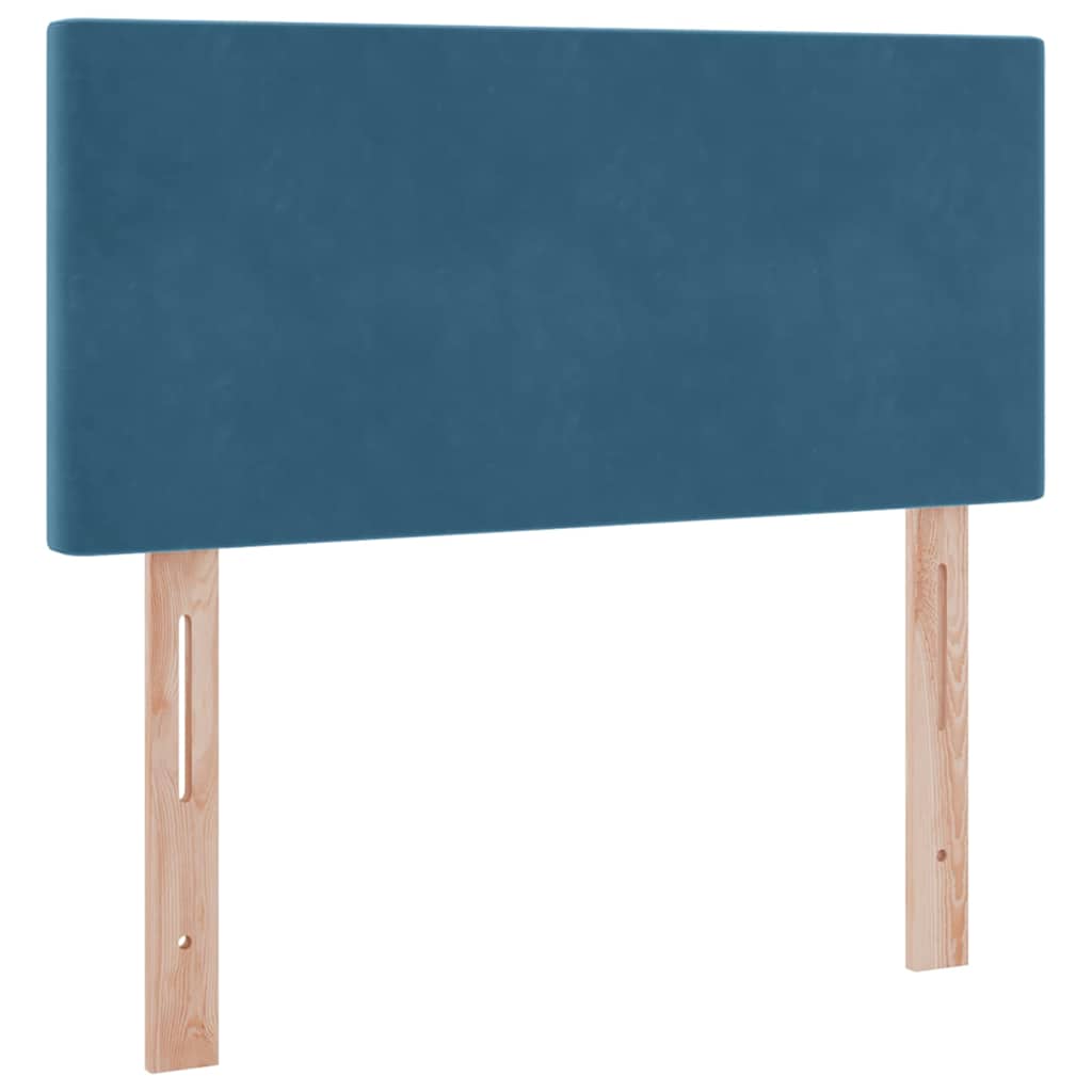 Letto con contenitore e LED Blu Scuro 90 x 200 cm Velluto | homemem39