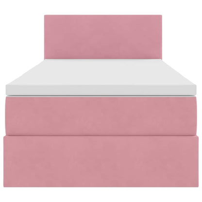 Letto con contenitore e LED Rosa 90 x 200 cm Velluto | homemem39