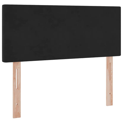 Letto con contenitore e LED con led Nero 120 x 190 cm Velluto | homemem39