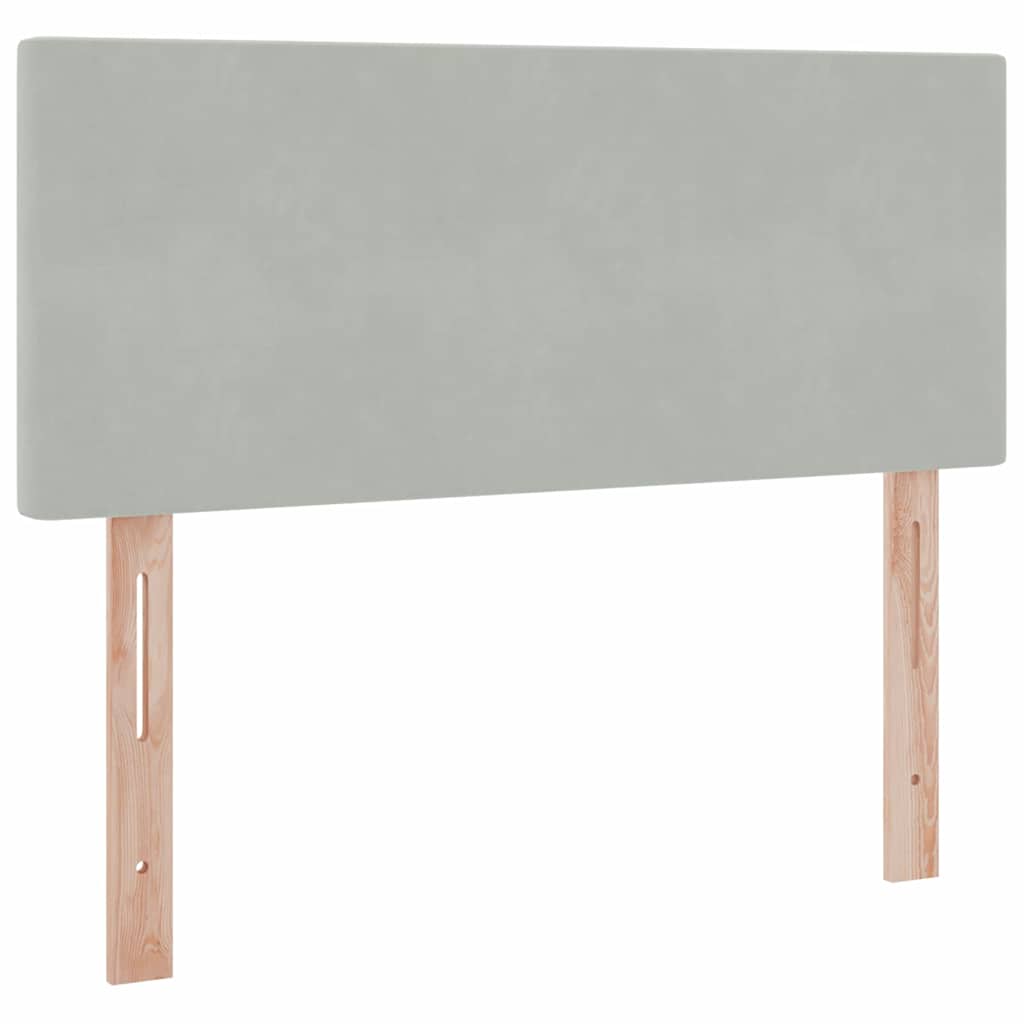 Letto con contenitore e LED Grigio chiaro 120 x 200 cm Velluto