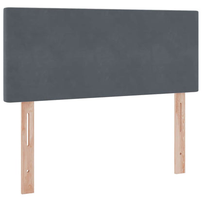 Letto con contenitore e LED Grigio scuro 120 x 200 cm Velluto