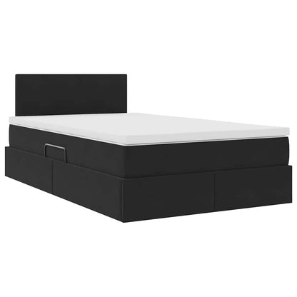 Letto con contenitore e LED Nero 120 x 200 cm Velluto | homemem39
