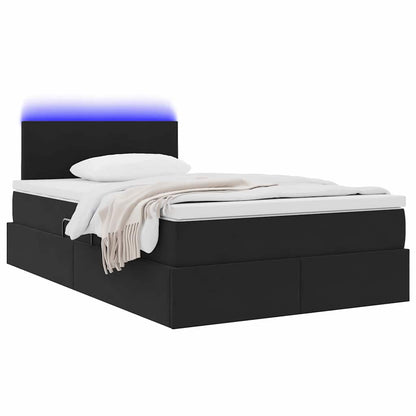 Letto con contenitore e LED Nero 120 x 200 cm Velluto | homemem39