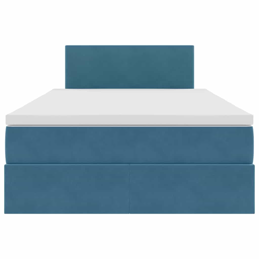 Letto con contenitore e LED Blu Scuro 120 x 200 cm Velluto