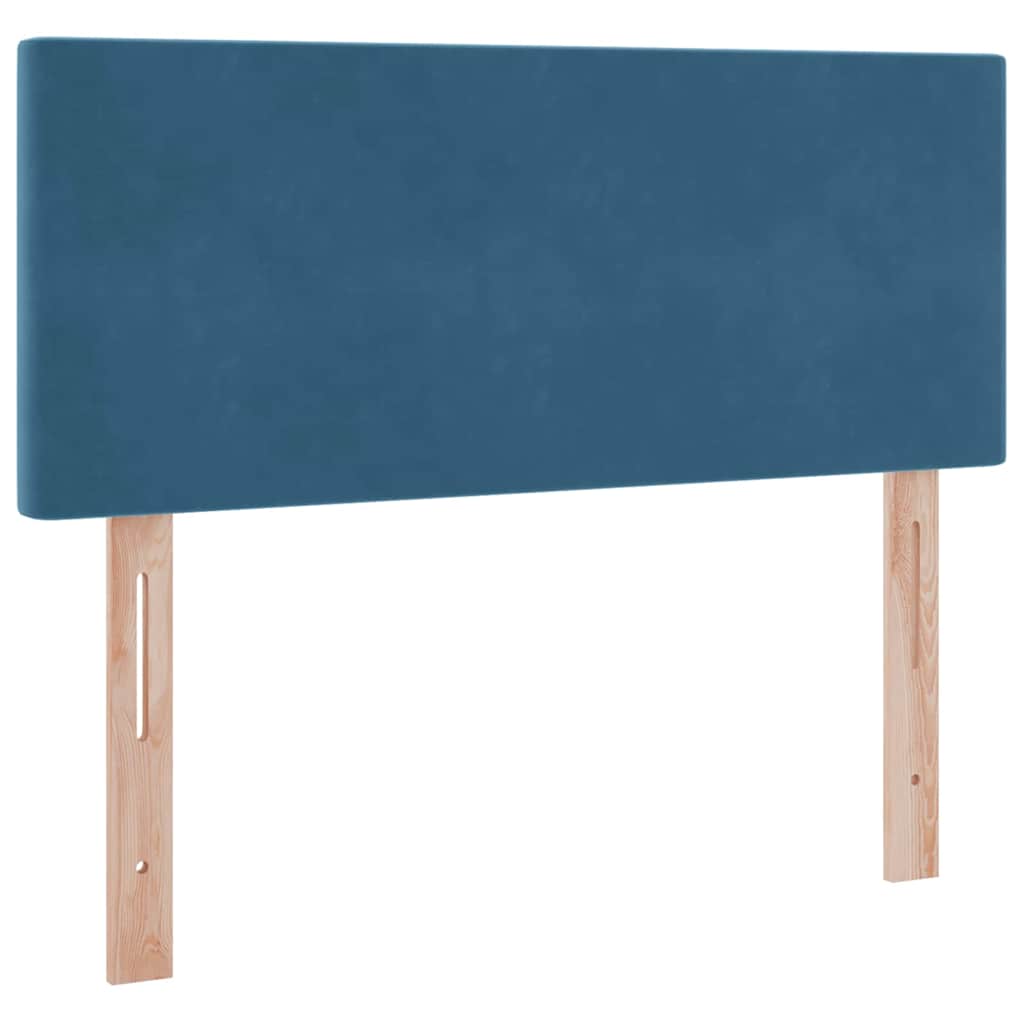 Letto con contenitore e LED Blu Scuro 120 x 200 cm Velluto | homemem39