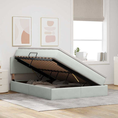 Letto con contenitore LED e materasso Grigio Chiaro