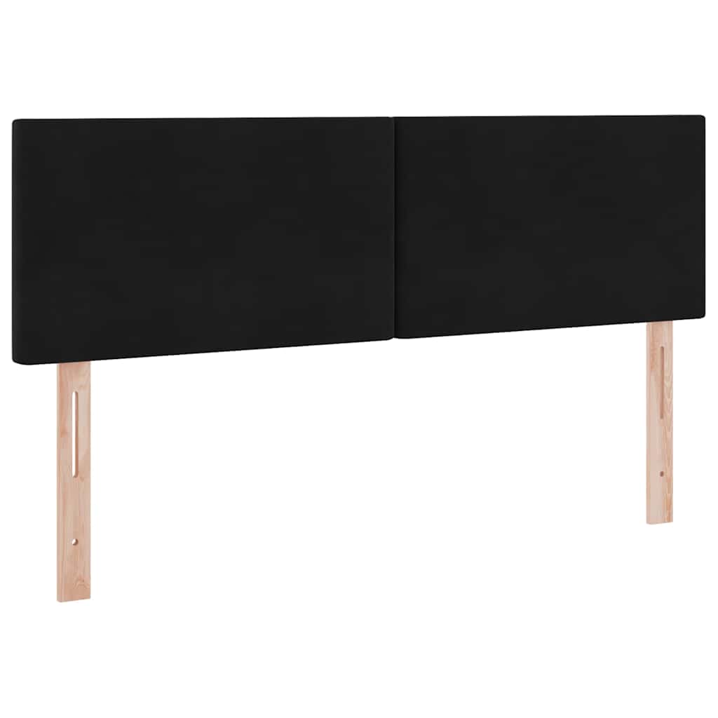 Letto con contenitore e LED con led Nero 140 x 190 cm Velluto | homemem39