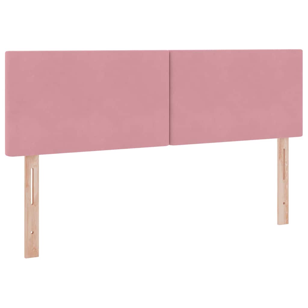 Letto con contenitore e LED con led Rosa 140 x 190 cm Velluto | homemem39