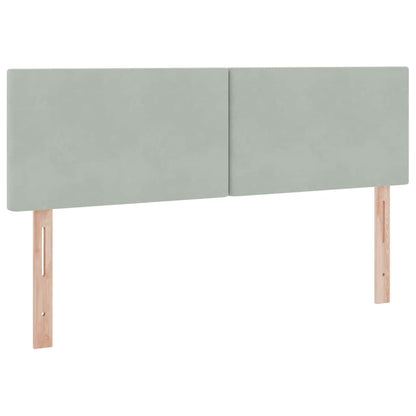Letto con contenitore e LED Grigio chiaro 140 x 200 cm Velluto | homemem39