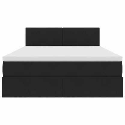 Letto con contenitore e LED con led Nero 140 x 200 cm Velluto | homemem39