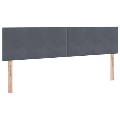 Letto con contenitore e LED Grigio scuro 160 x 200 cm Velluto | homemem39