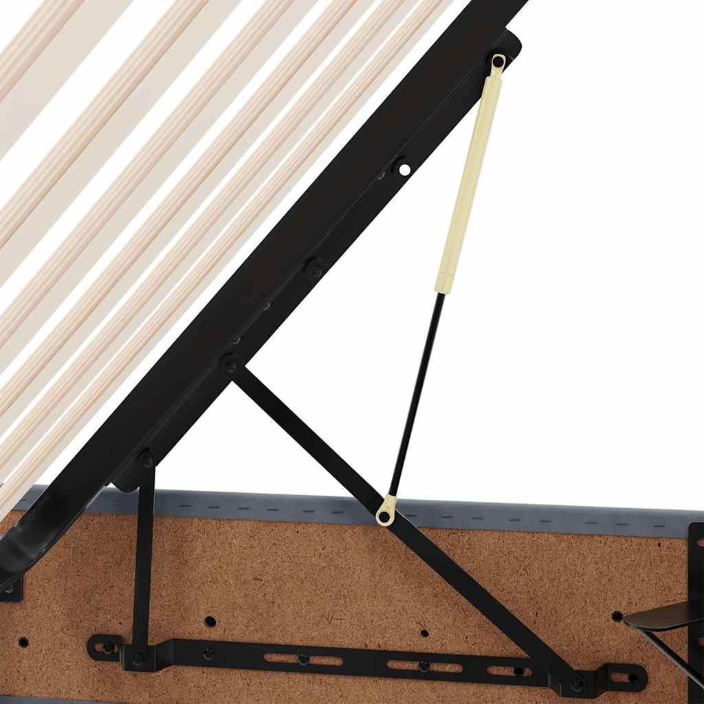 Letto con contenitore e LED Grigio scuro 200 x 200 cm Velluto