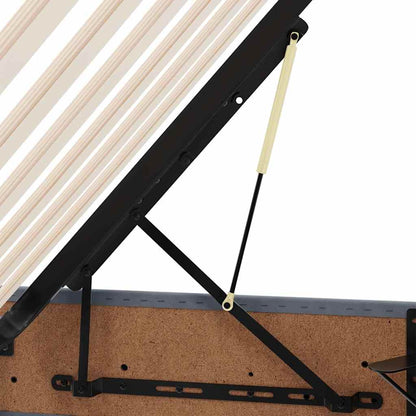 Letto con contenitore e LED Grigio scuro 200 x 200 cm Velluto