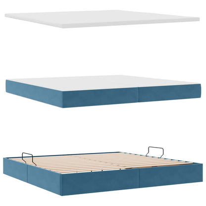 Letto con contenitore LED e materasso Blu Scuro 200 x 200 cm | homemem39