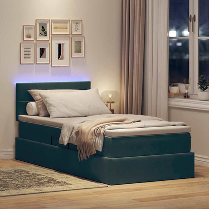 Letto con contenitore LED e materasso Verde Scuro 90 x 200 cm | homemem39