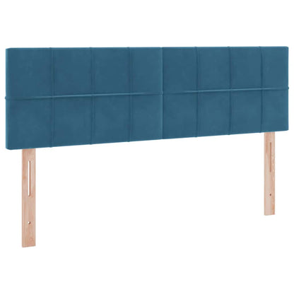 Letto con contenitore e LED Blu Scuro 140 x 190 cm Velluto