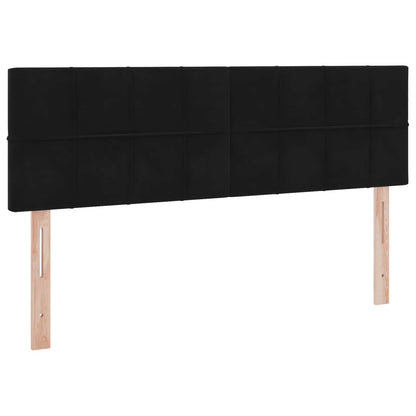 Letto con contenitore LED e materasso Nero 140 x 200 cm Velluto | homemem39