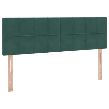 Letto con contenitore e LED Verde Scuro 140 x 200 cm Velluto
