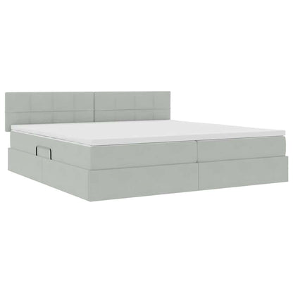 Letto con contenitore LED e materasso Grigio Chiaro | homemem39