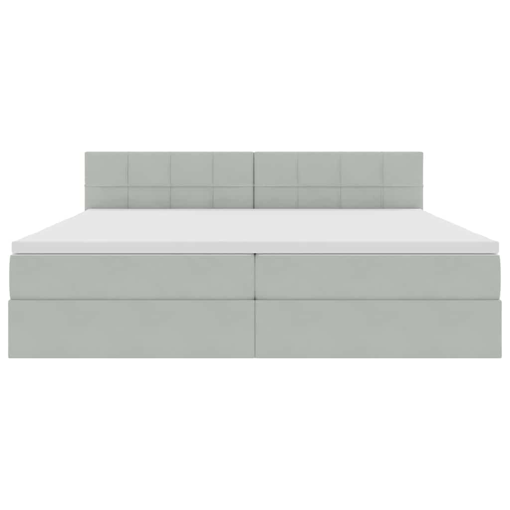 Letto con contenitore LED e materasso Grigio Chiaro | homemem39