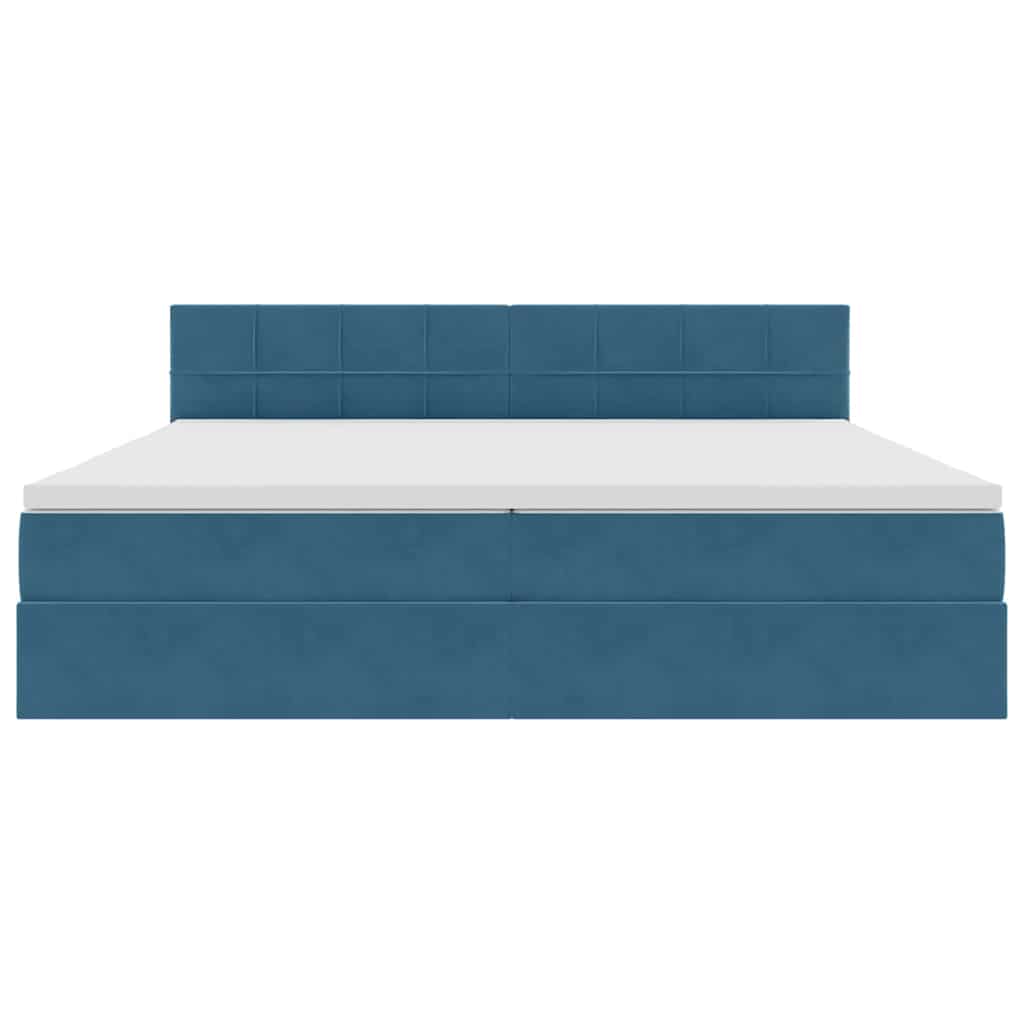 Letto con contenitore LED e materasso Blu Scuro 200 x 200 cm | homemem39