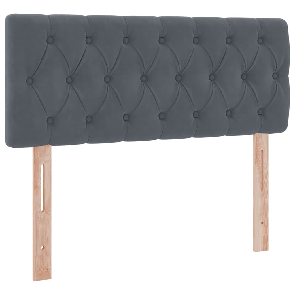 Letto con contenitore e LED Grigio scuro 120 x 200 cm Velluto