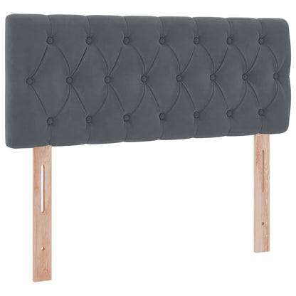 Letto con contenitore e LED Grigio scuro 120 x 200 cm Velluto