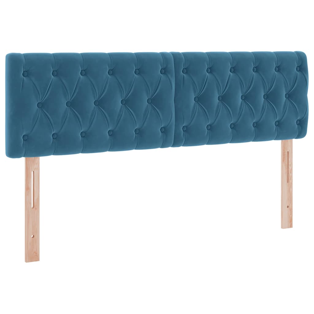 Letto con contenitore e LED Blu Scuro 140 x 190 cm Velluto
