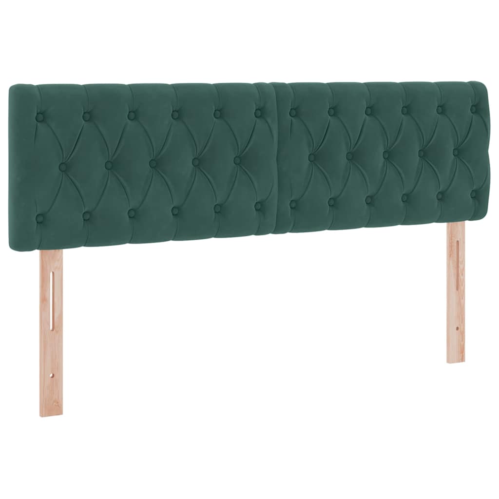 Letto con contenitore e LED Verde Scuro 140 x 200 cm Velluto