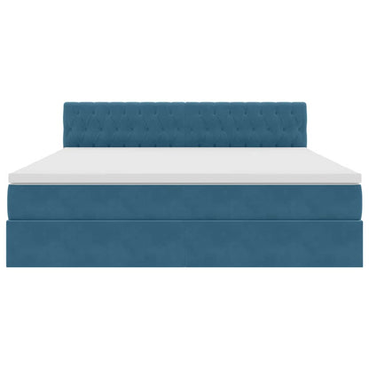 Letto con contenitore LED e materasso Blu Scuro 160 x 200 cm | homemem39