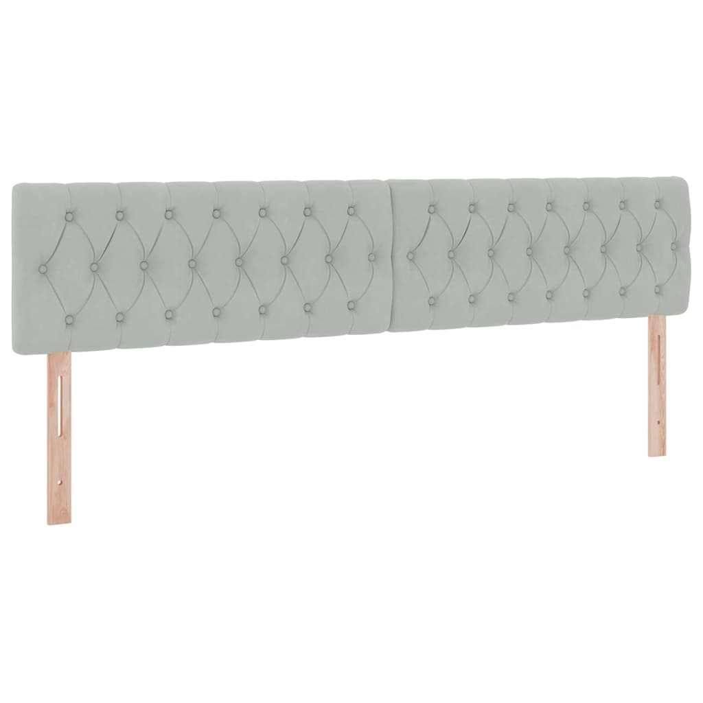 Letto con contenitore e LED Grigio chiaro 200 x 200 cm Velluto