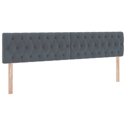 Letto con contenitore e LED Grigio scuro 200 x 200 cm Velluto