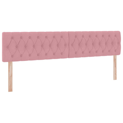 Letto con contenitore e LED Rosa 200 x 200 cm Velluto