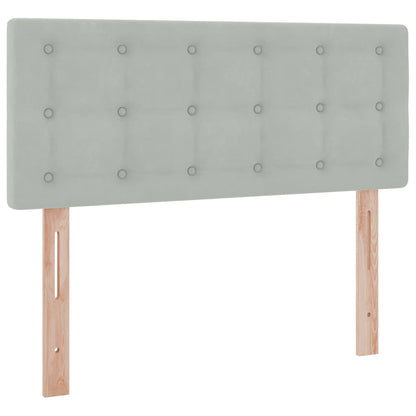 Letto con contenitore e LED Grigio chiaro 120 x 200 cm Velluto