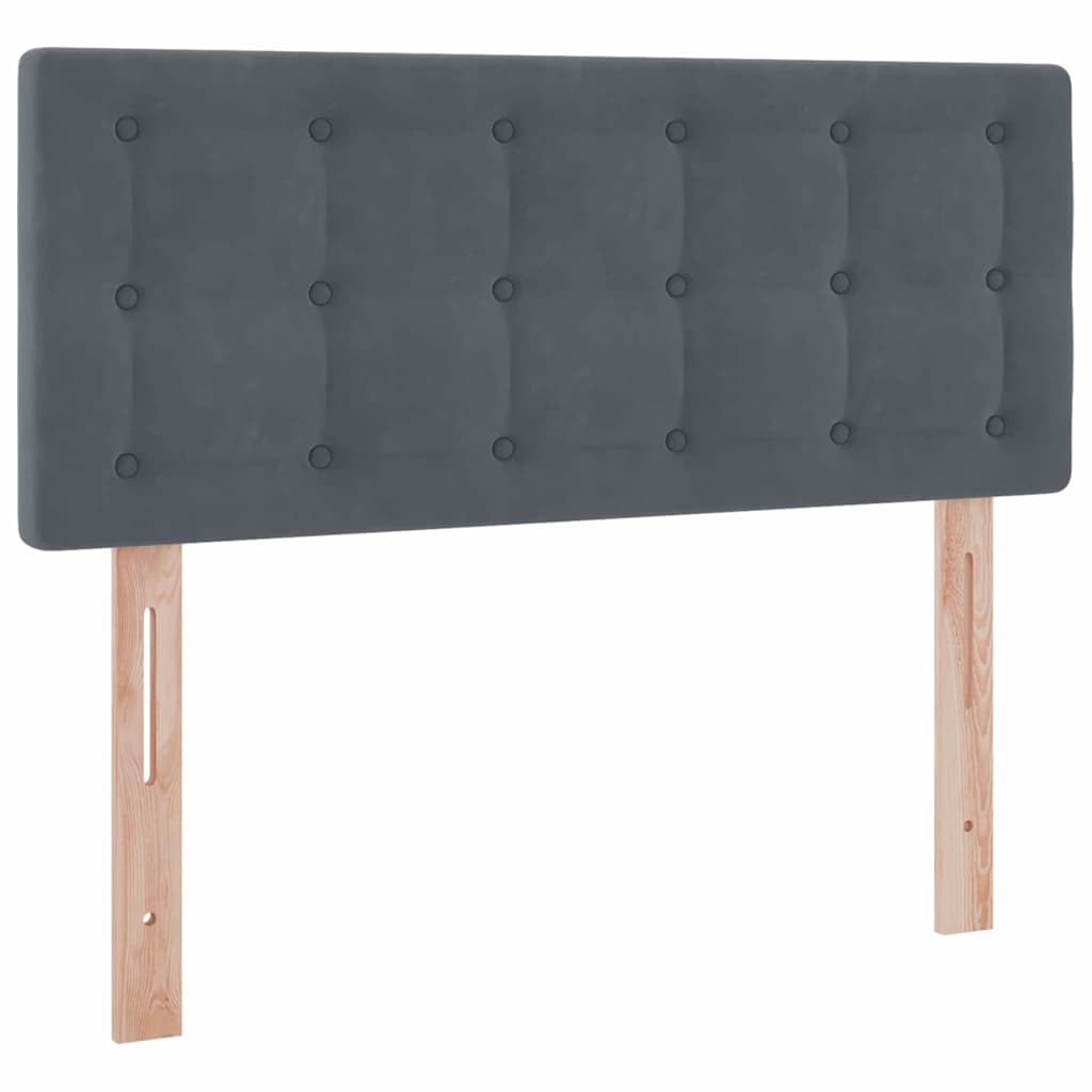 Letto con contenitore e LED Grigio scuro 120 x 200 cm Velluto