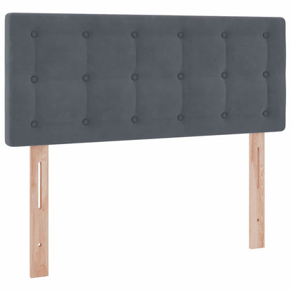 Letto con contenitore e LED Grigio scuro 120 x 200 cm Velluto