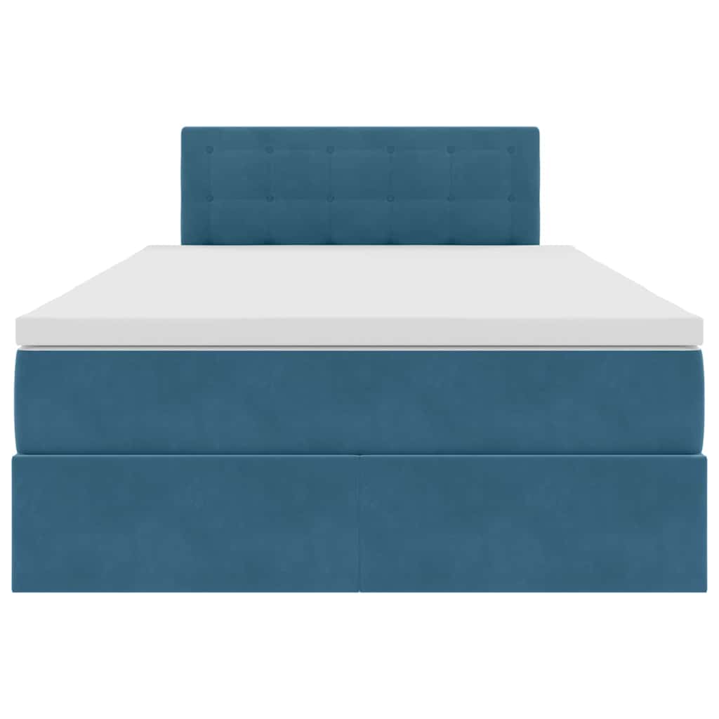 Letto con contenitore e LED Blu Scuro 120 x 200 cm Velluto