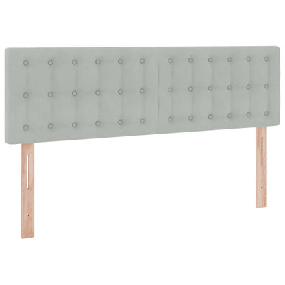 Letto con contenitore e LED Grigio chiaro 140 x 190 cm Velluto