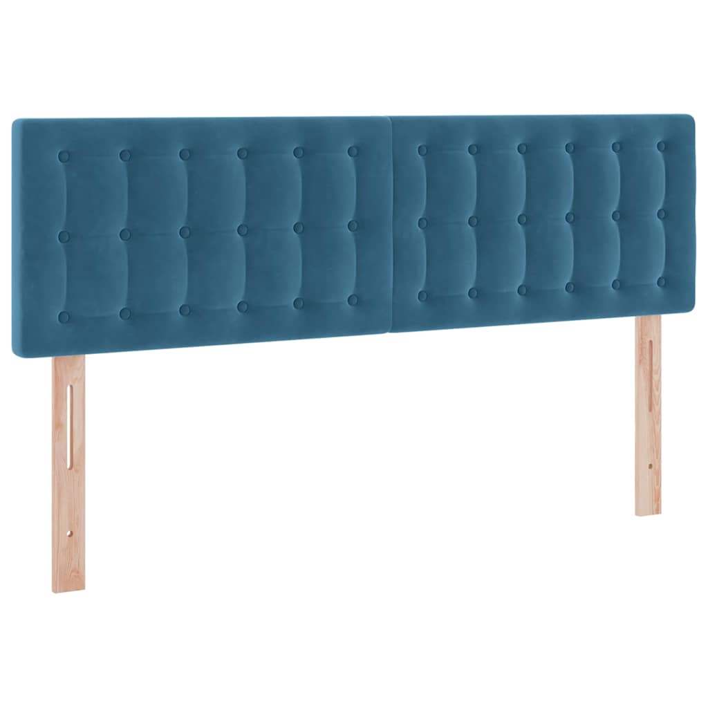 Letto con contenitore e LED Blu Scuro 140 x 190 cm Velluto