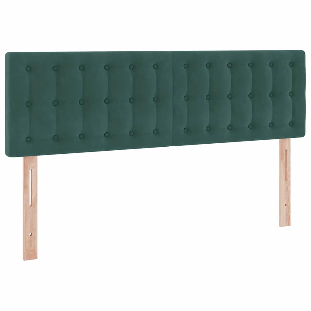 Letto con contenitore e LED Verde Scuro 140 x 200 cm Velluto