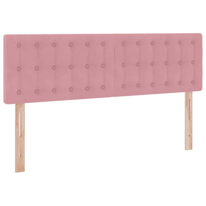 Letto con contenitore e LED Rosa 140 x 200 cm Velluto