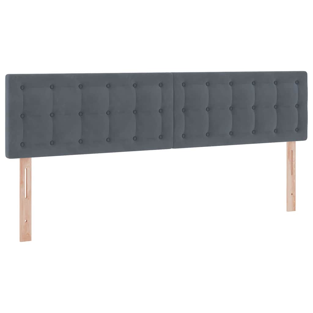 Letto con contenitore e LED Grigio scuro 180 x 200 cm Velluto