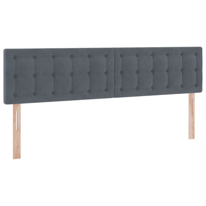 Letto con contenitore e LED Grigio scuro 180 x 200 cm Velluto