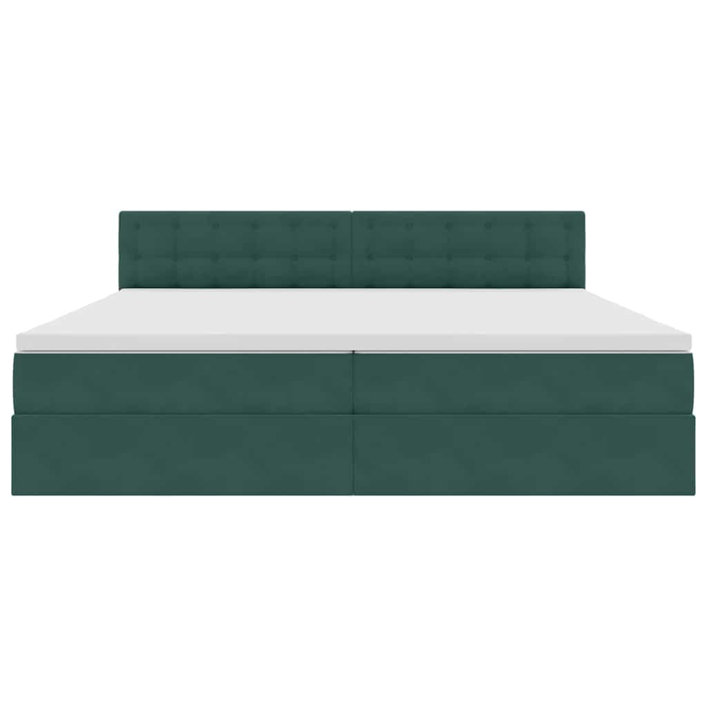 Letto con contenitore LED e materasso Verde Scuro 200 x 200 cm | homemem39