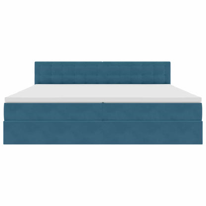 Letto con contenitore LED e materasso Blu Scuro 200 x 200 cm | homemem39