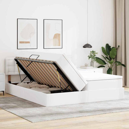 Letto con contenitore e LED con led Bianco Puro 180 x 200 cm | homemem39