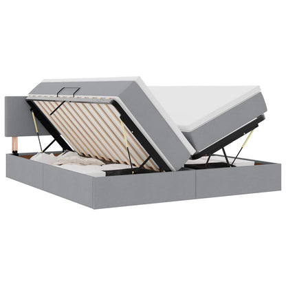 Letto con contenitore LED e materasso Grigio Chiaro