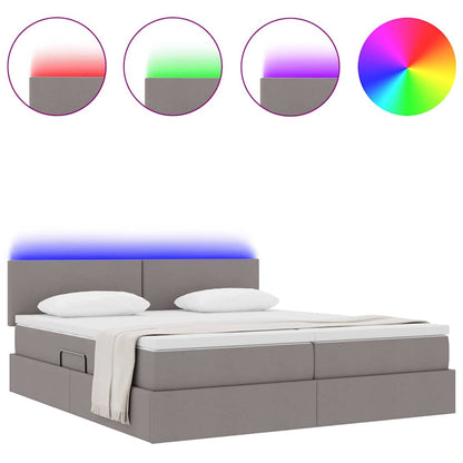 Letto con contenitore LED e materasso Tortora 200 x 200 cm